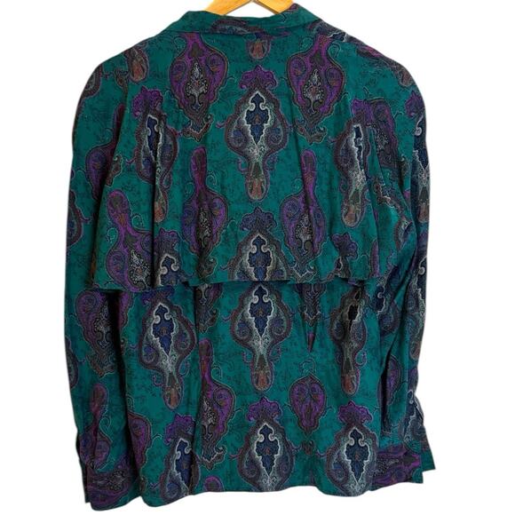 Vintage 80s Francesca of Damon Starington Silk Floral Button Front Blouse Size 6 - Picture 2 of 7